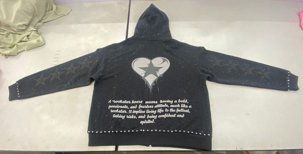 Rockstar Heart Rhinestone Hoodie