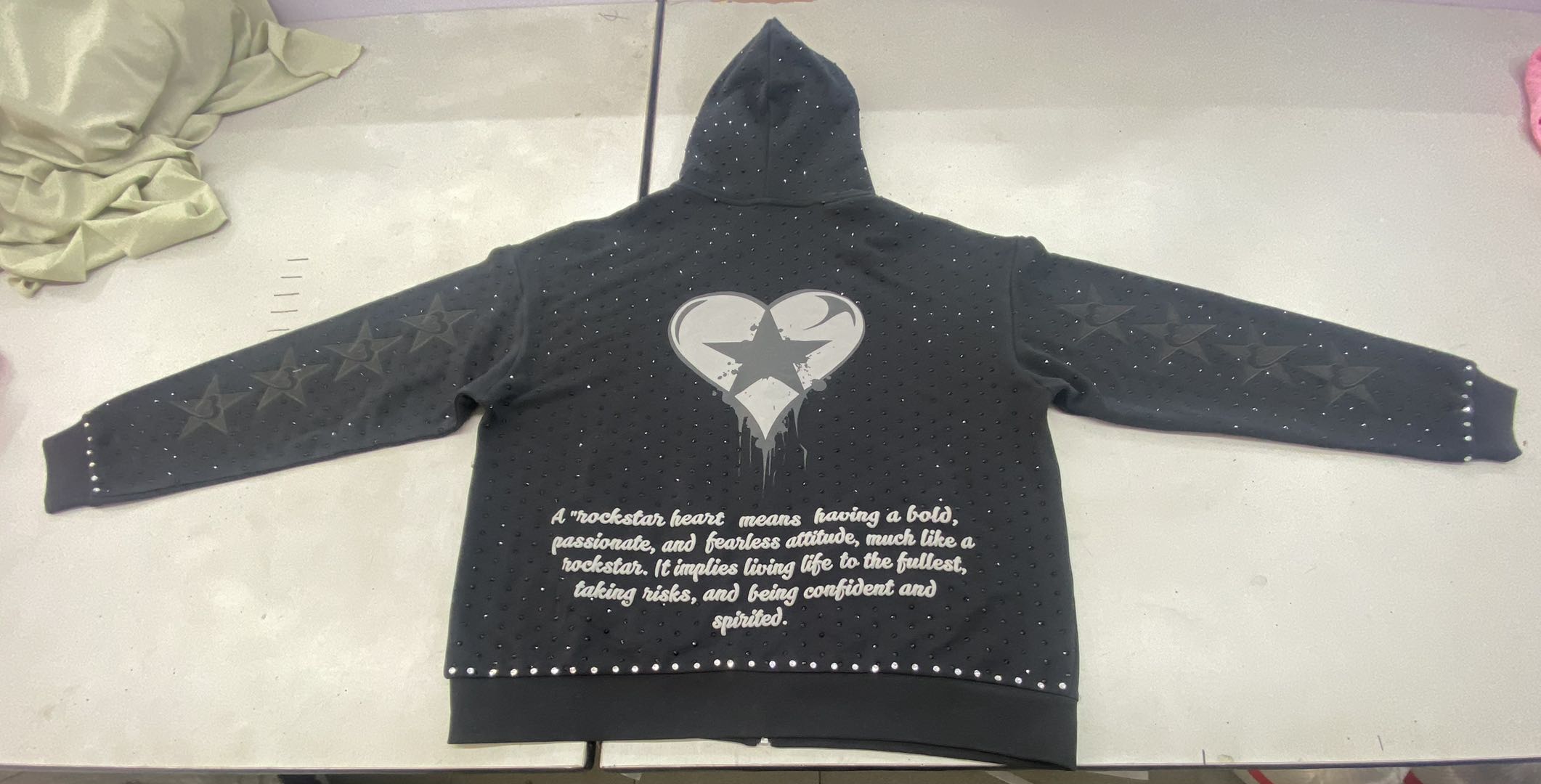 Rockstar Heart Rhinestone Hoodie