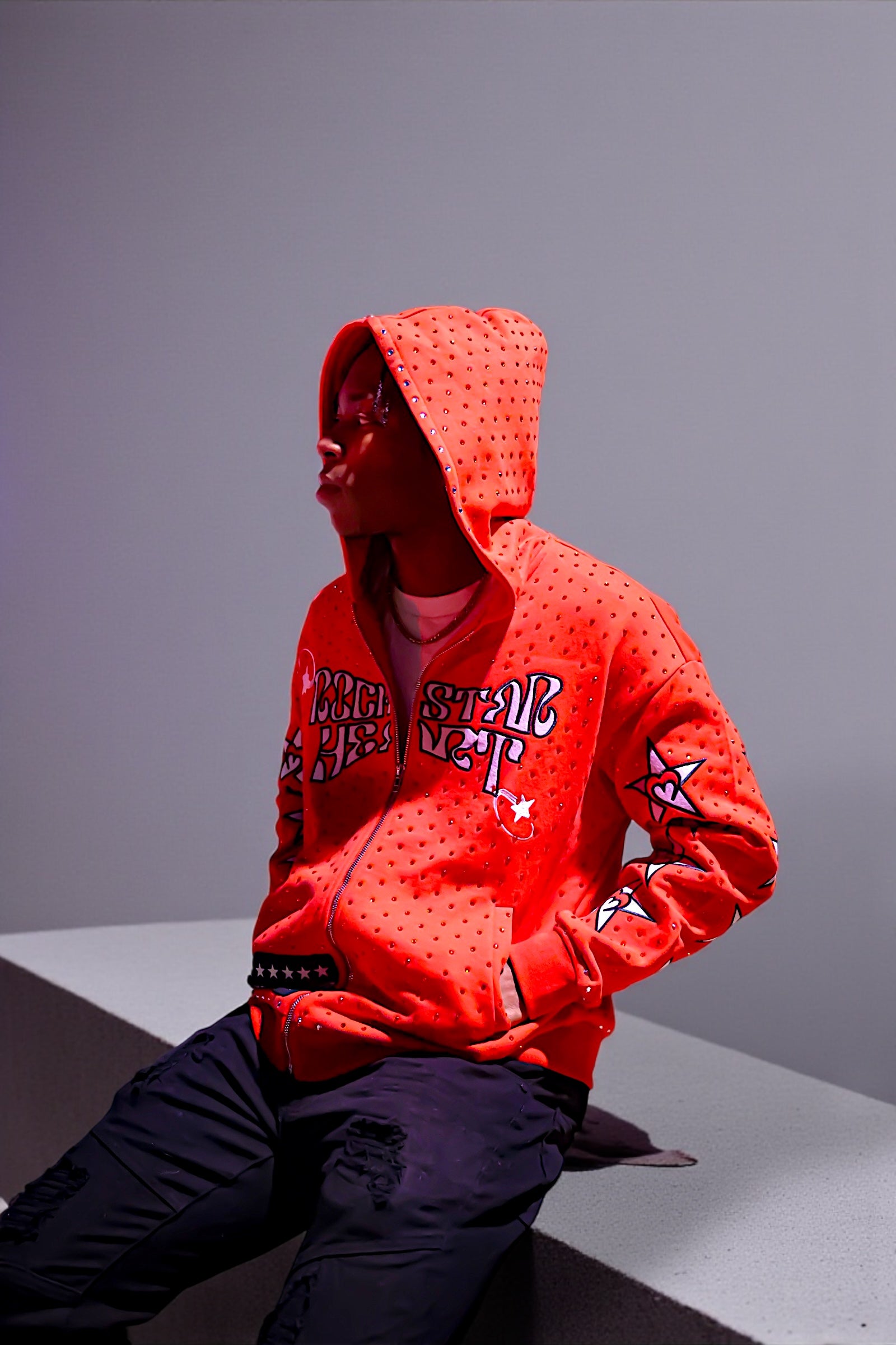 Rockstar Heart Rhinestone Hoodie