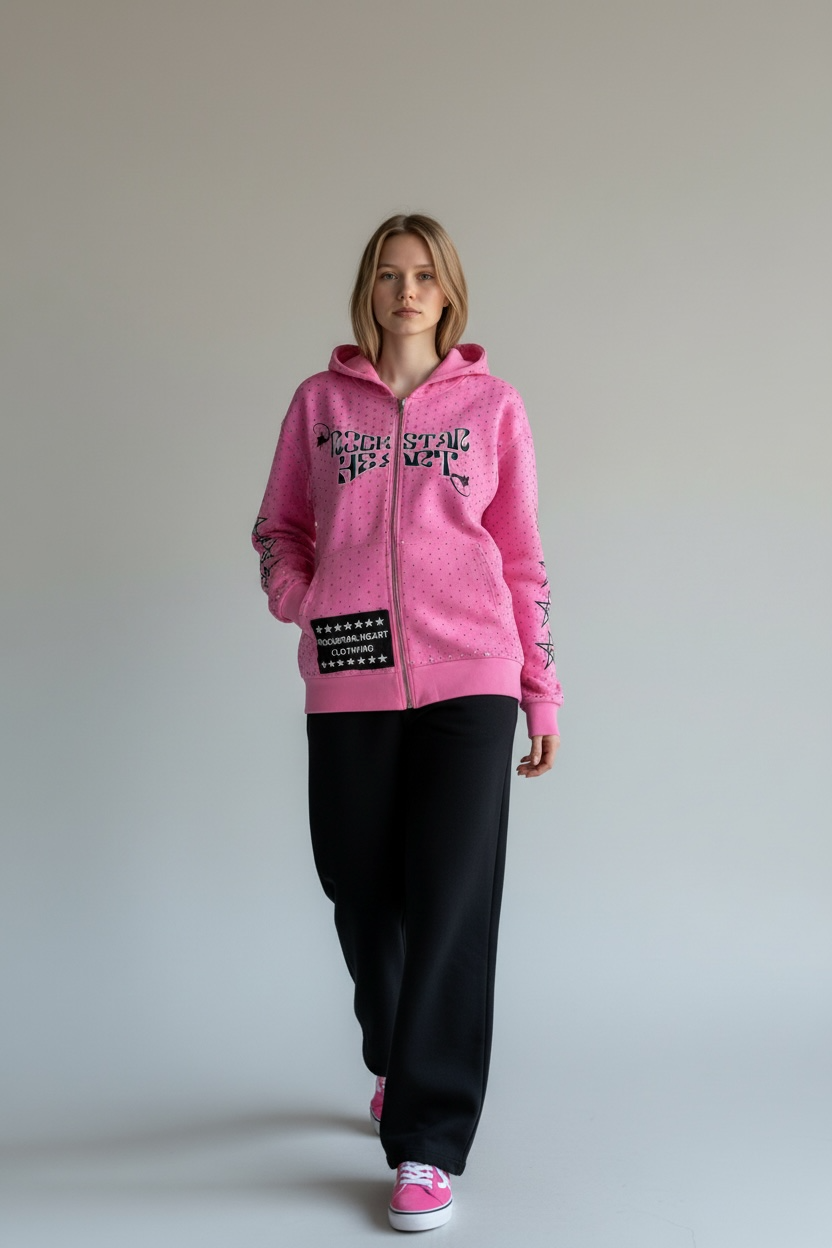 Rockstar Heart Rhinestone Hoodie