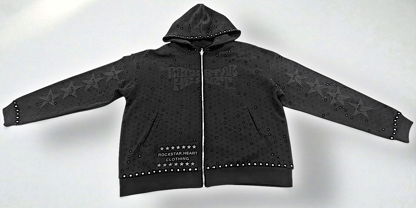 Rockstar Heart Rhinestone Hoodie