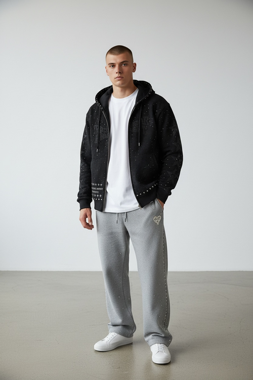 Rockstar Heart Rhinestone Hoodie